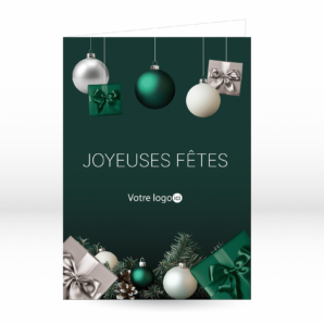 Carte de Noël sur fond vert - C045